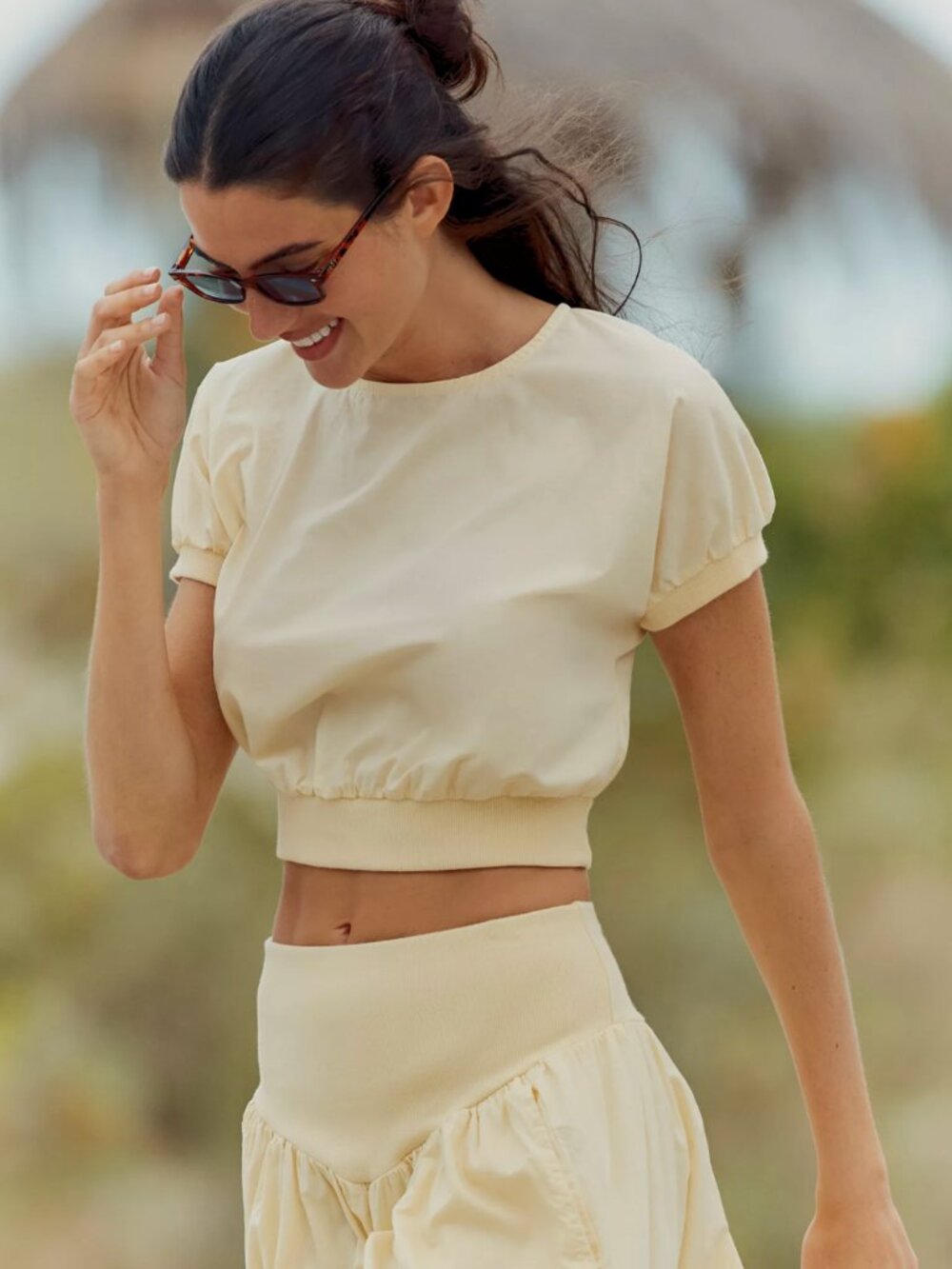 NWT Stateside Pixie Cotton Poplin Crop Top / M
